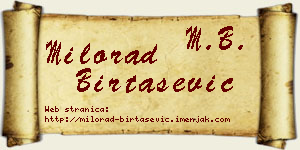 Milorad Birtašević vizit kartica